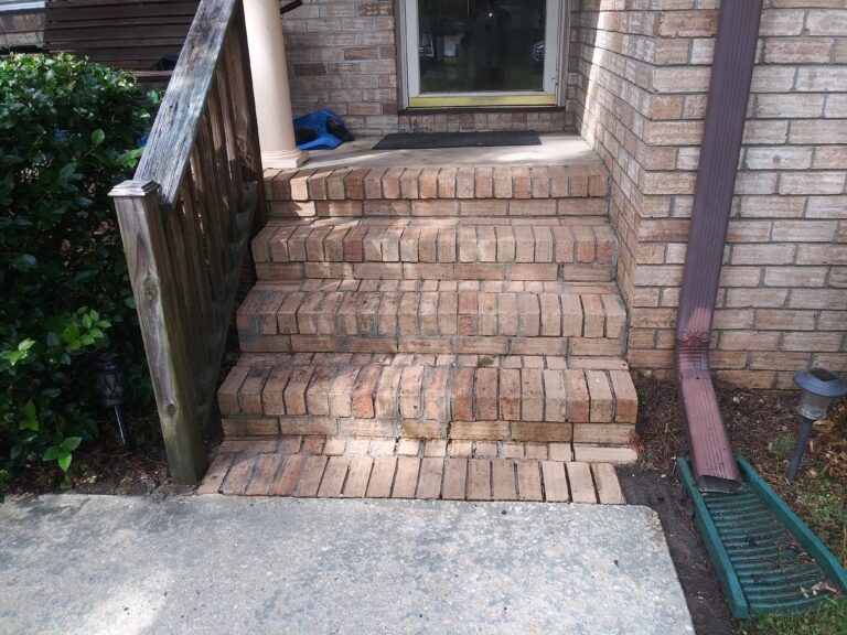 After brick and stone cleaning