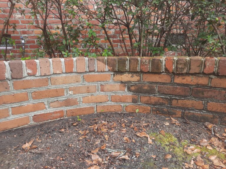 Brick cleaning service in process